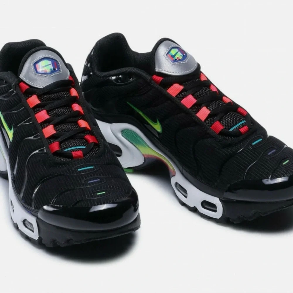 Big Kids Nike Air Max Black Rainbow Sneakers Shoes 6Y